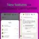 Preview of WhatsApp Communities' new Replies and Events features.