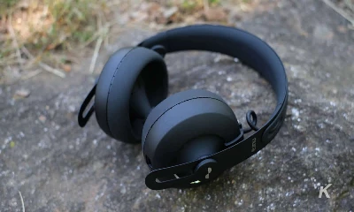 nuraphone headphones on a rock