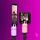 image of two pivo pods holding smartphones over a purple background