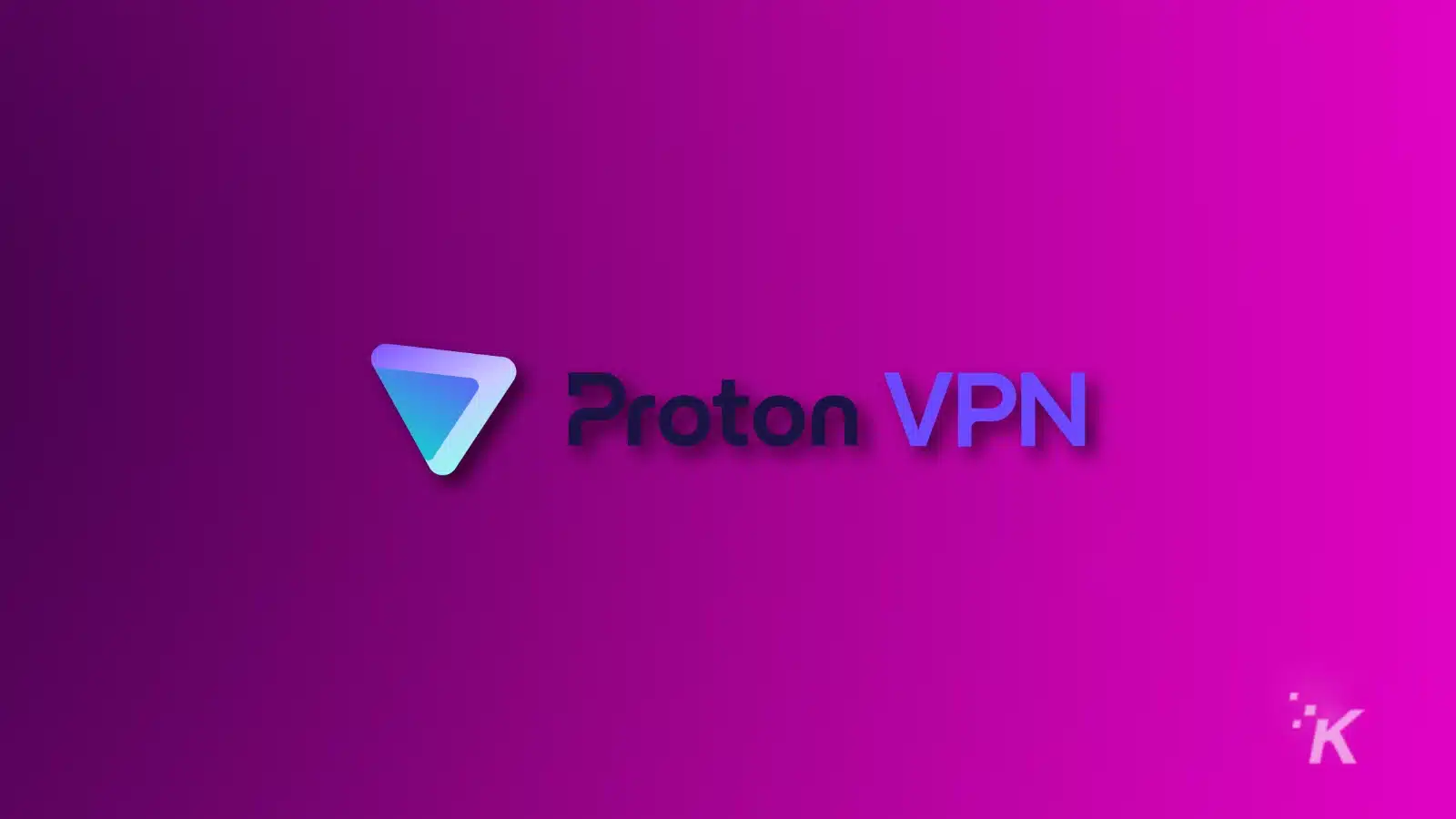 Proton VPN logo on vibrant purple background.