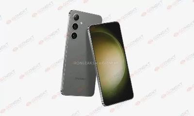 Samsung Galaxy S24 Plus render with a flat design