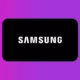 Samsung logo on purple background