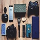 gadgets on wooden table