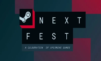 This image is promoting Steam Next Fest, an upcoming festival celebrating upcoming video games.