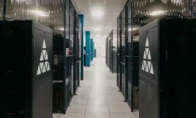 Data center with servers on both ends of the room.