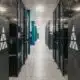 Data center with servers on both ends of the room.
