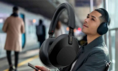 sony wh-1000xm5 headphones on blurred background