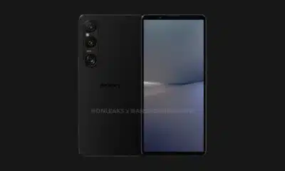 Black Sony smartphone with triple cameras.