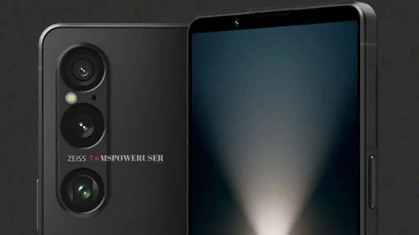 Smartphone with multiple Zeiss cameras, side view.