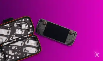 A smartphone with a mobile phone case , capturing a screenshot of an everyday carry electronic device for portable communications.