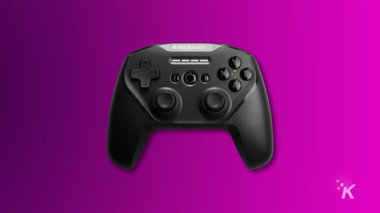 render of steelseries gaming controller on a purple background