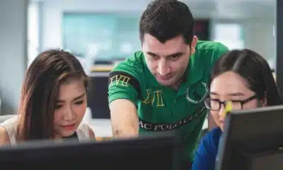 students on a computer course