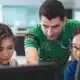 students on a computer course