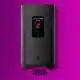 5G home internet router on purple background.