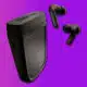 urbanista pheonix solar charging earbuds on purple background