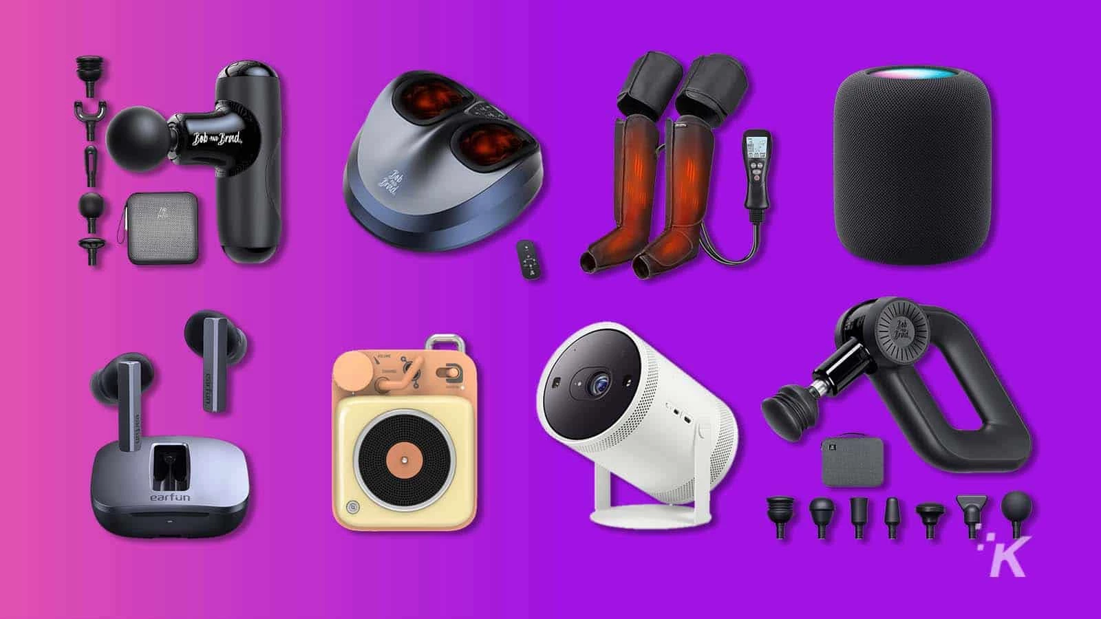 Valentine's Day gift guide products in purple backgorund