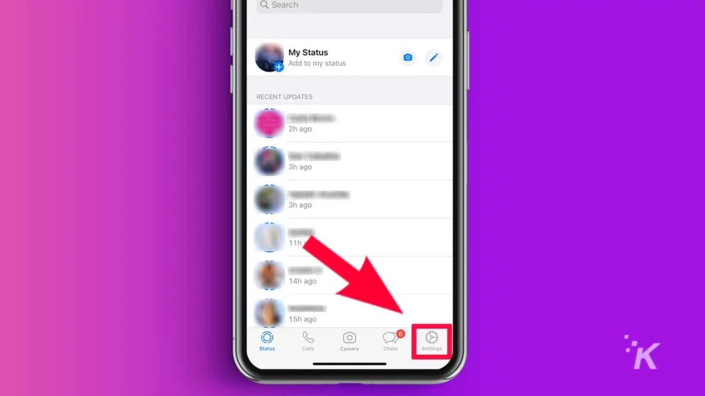 WhatsApp settings on iphone