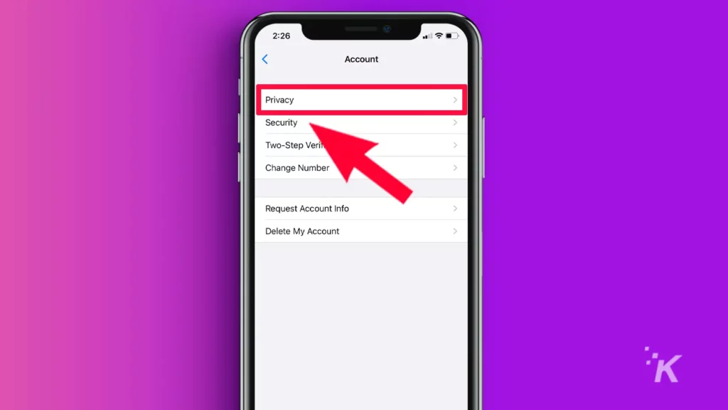 WhatsApp setting screen iphone