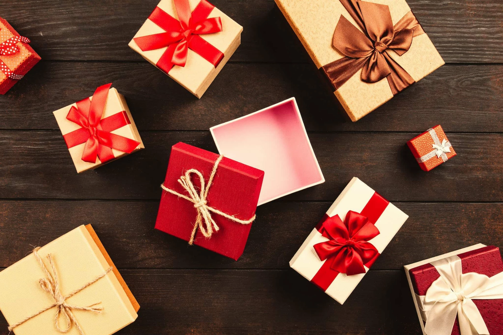 White And Red Gift Boxes