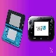 nintendo 3ds and wii u consoles on purple background